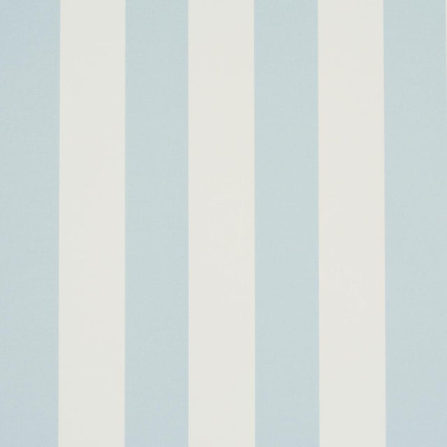 Schumacher Emma Stripe Wallpaper In Sky For Sale