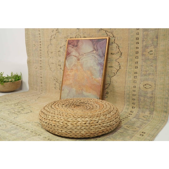 1970s Vintage Turkish Handmade Wool Cotton Beige Area Rug For Sale In San Francisco - Image 6 of 13