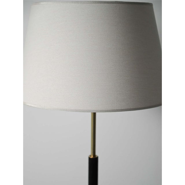 Scandinavian Floor Lamp in Black Wood and Brass, 1950s For Sale - Image 3 of 12
