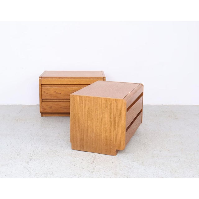 Nice and practical set of vintage bedside tables produced by moser in germany in the 1970s. The cabinets are made of oak...