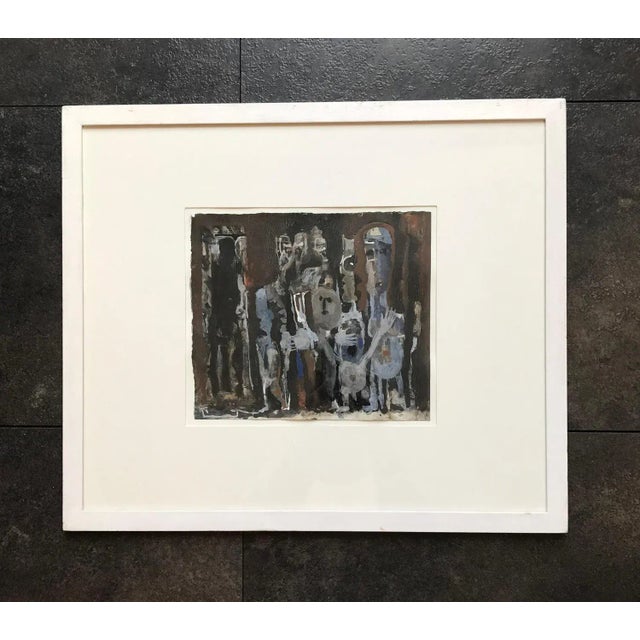 Work on paper White wooden frame with glass pane 42,7 x 50 x 1,5 cm This piece is attributed to the mentioned...