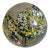 Vintage Glass Paperweight Three Fluted Flowers Bursting With Colors For Sale