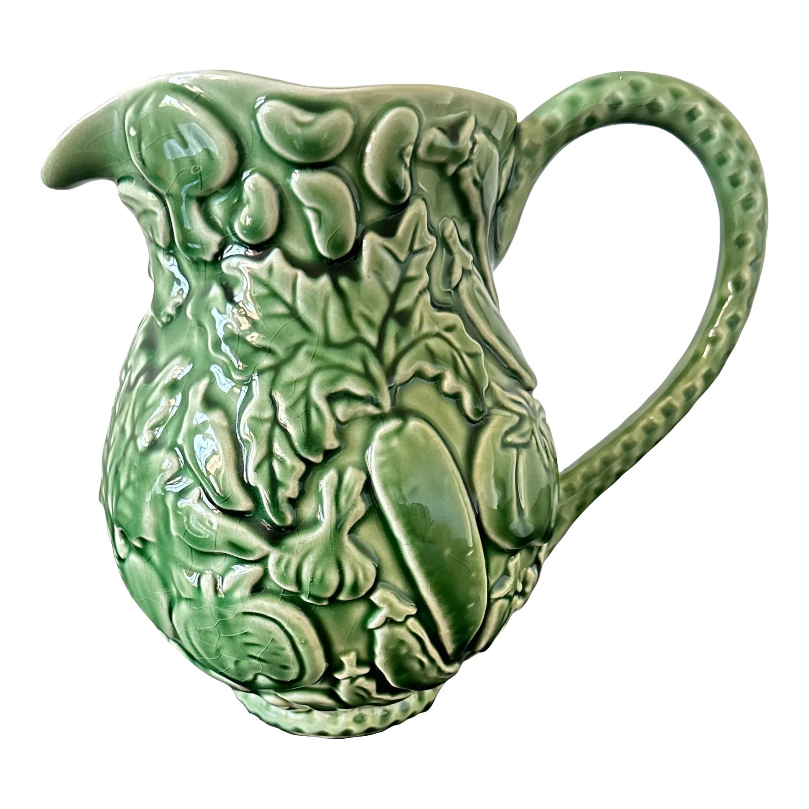 Best HD Pictures about  Vintage Green Pottery Pitcher  with No AI Images