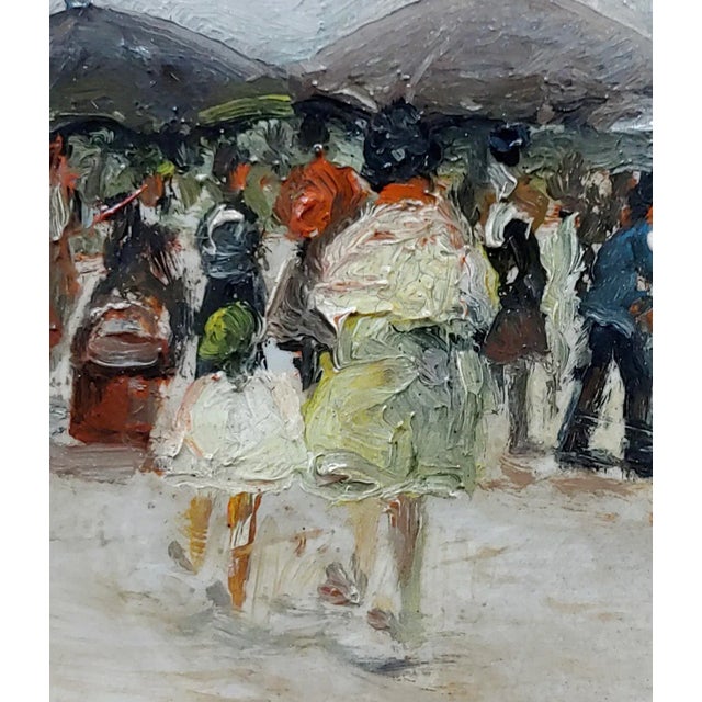 Women at the Market 1920s French Impressionist -Oil Painting For Sale - Image 4 of 9