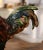 Brown Large French Barbotine Majolica Rooster Sculpture From Normandy For Sale - Image 8 of 11