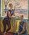 Mid-Century Modern 'Figures at the Window' Vintage Swedish Expressive Figurative Oil Painting, Framed For Sale - Image 9 of 14