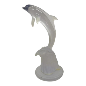 Late 20th Century Donjo Acrylic Lucite Dolphin 22" Statue Sculpture 394/750 Modern Figurine