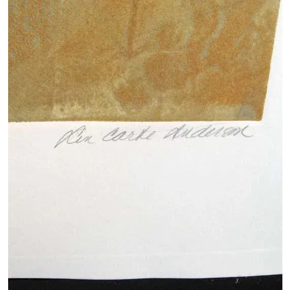 1970s "Mountain Meadow" Minimalist Landscape Signed and Numbered Etching by Lin Carte Anderson For Sale - Image 4 of 7