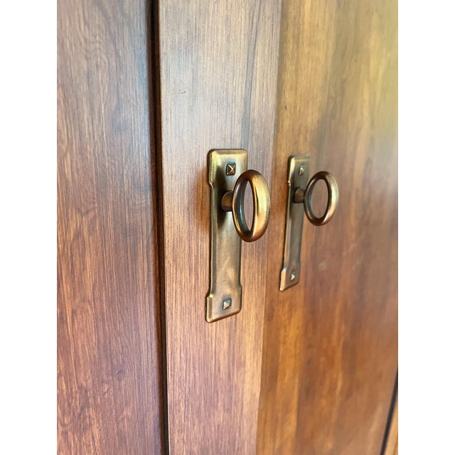 Vintage solid cherry armoire by Romweber Furniture of Batesville, Indiana, featuring Arts & Crafts / Mission-inspired...