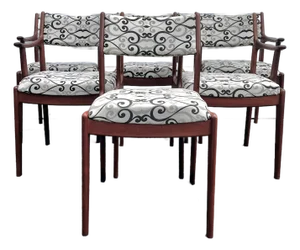 Mid Century Scandinavian Modern Dining Chairs With Four Armchairs and Two Side Chairs | by Scandinavian Woodworks