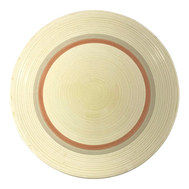 Mid 20th Century English Serving Platter – Cream With Light Gray & Peach by Crown Ducal For Sale