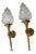 Maison Arlus Bronze Sconce Hand Holding Torch & Flame Glass Shade France - Pair For Sale