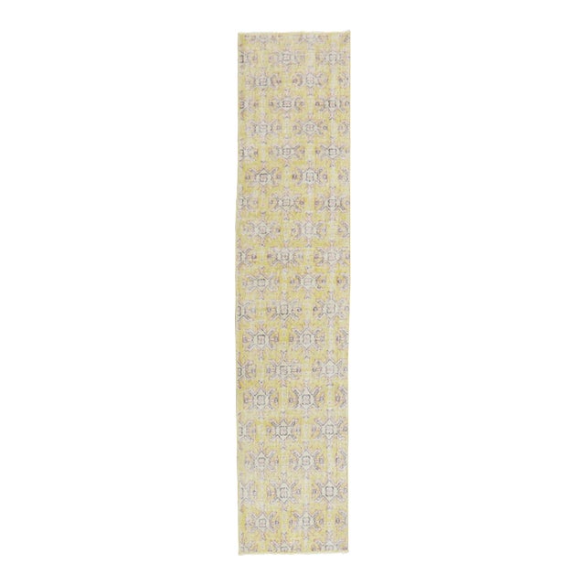 Vintage Canary Yellow Turkish Runner - 2'1" x 9'2" For Sale