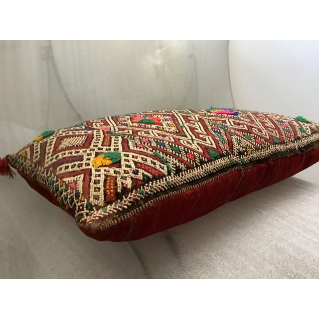 2010s Bohemian Moroccan Kilim Pillow For Sale - Image 5 of 7
