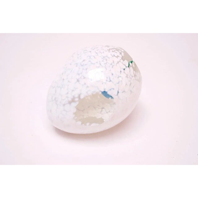 1970s Vintage Blownglass "Egg" Paperweight With Flower Inside For Sale - Image 5 of 13