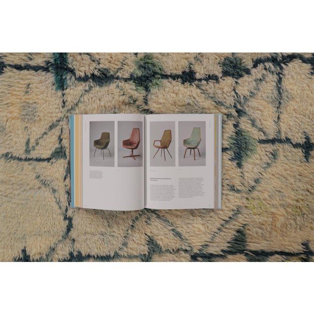 Vintage Swedish Rya Rug With Teal Geometric Lattice on Beige Field - Rug & Kilim For Sale - Image 9 of 10