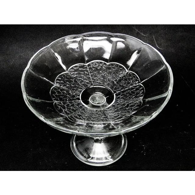 Glass Art Deco Bowl on Stand from Ząbkowice Glassworks, Poland, 1970s For Sale - Image 7 of 8