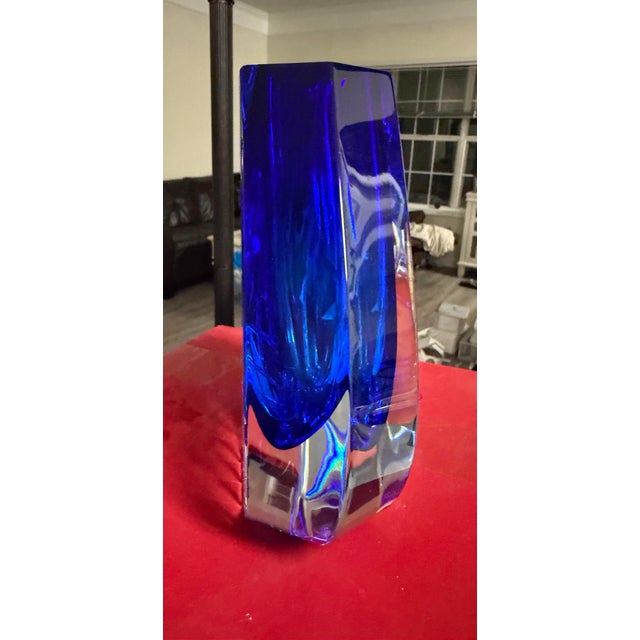 Baccarat Crystal Neptune Cobalt Blue Vase 7.5in By Thomas Bastide New New open box Comes with box (Box has tape on it) No...