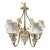 Vintage Lenox Porcelain Brass Large 6 Light Traditional Chandelier For Sale