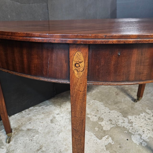 Late 19th Century Mahogany Inlaid Georgian Demi-Lune Console Table For Sale - Image 15 of 17