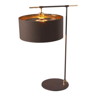Balance Brown/Polished Brass Table Lamp For Sale