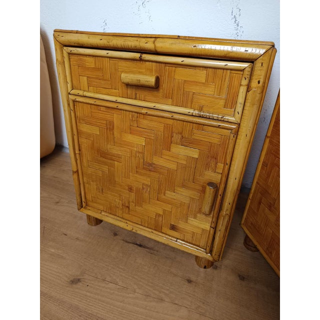 Vintage Bamboo Bedside Tables, 1970s, Set of 2 For Sale - Image 16 of 18