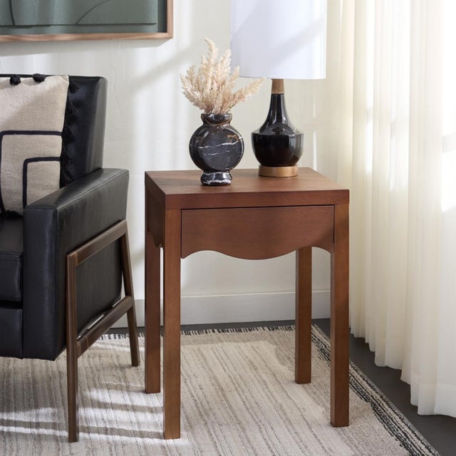 Introducing the KANNIE 1 Drawer Accent Table! A true spectacle in natural colored veneer burl wood material, this piece is...