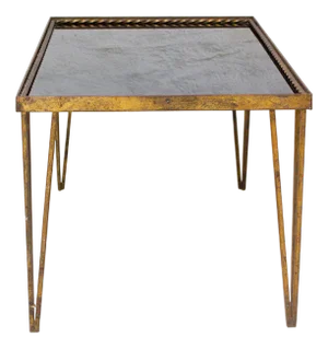 French Coffee Table in Wrought Iron with Glastop, 1950s