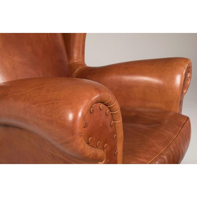 Leather Chairs with Ottomans from Baxter, Set of 4 For Sale - Image 9 of 18
