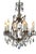 Chandelier in Golden Iron and Light Blue Crystals, 1950s For Sale