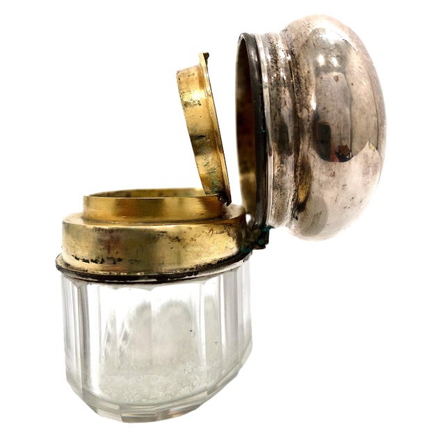 Silver Edwardian Sterling Silver and Cut Crystal Vanity Bottle by Drew & Sons For Sale - Image 8 of 8