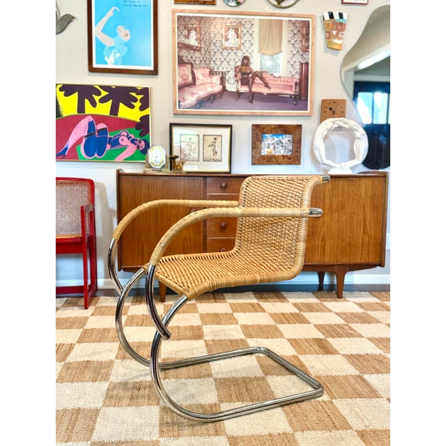 1960s A Chrome and Wicker Mr20 Armchair Attributed to Ludwig Mies Van Der Rohe for Stendig, Circa 1960-70s, Made in Italy For Sale - Image 5 of 12