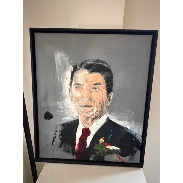 Tomoya Nakano original oil on canvas Ronald Regan painting from his presidential collection. Originally paid $2200 usd