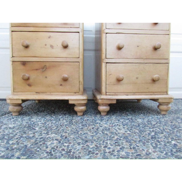 Wood Antique English Pine Nightstands For Sale - Image 7 of 15