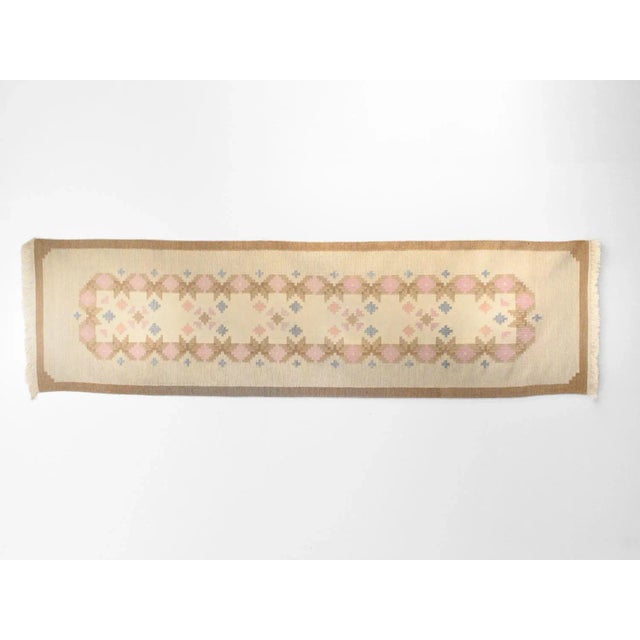 Mid-Century Swedish Runner in Tones of Cream and Brown, 1960 For Sale - Image 6 of 6