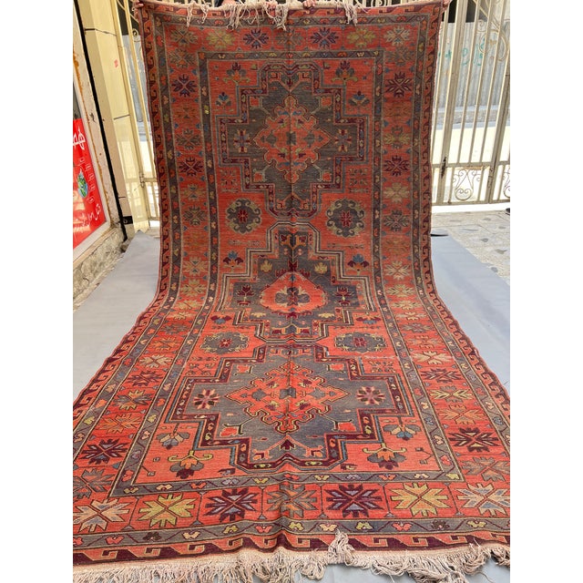 1980s Antique Caucasian Kuba Soumak Medallion Rug - 11'3" X 6'3" For Sale - Image 5 of 13