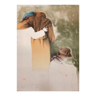 Bruno Bruni, Al Quattro Large Surrealist Modernist Lithograph Embracing Couple For Sale
