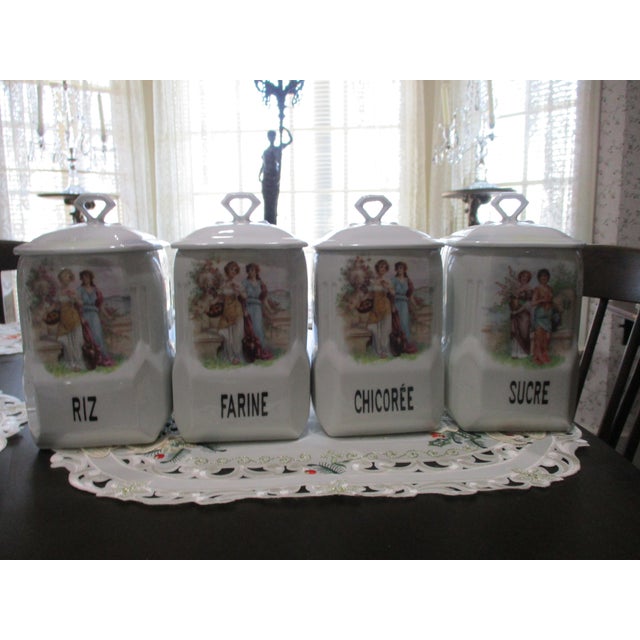 12 Piece Rare Pattern Victoria Czecho Slovakia Canisters W/ Spice Canisters For Sale - Image 9 of 18