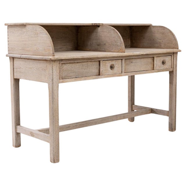 20th Century Belgian Oak Secretary Desk With Drawers For Sale - Image 15 of 18