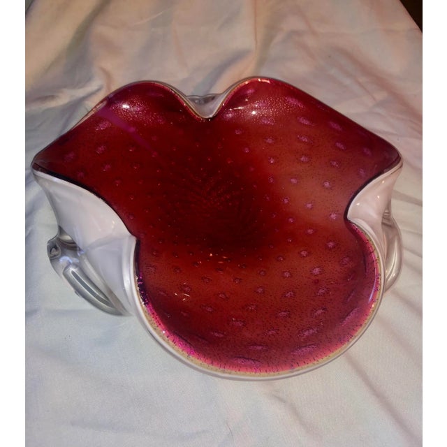 Murano Vintage Mid-Century Modern Italian Glass Bowl Catchall For Sale - Image 4 of 9
