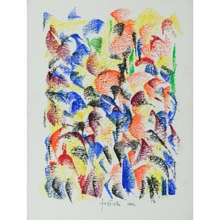 Françoise Galle, Flock of Birds, 1940, Pastel on Paper For Sale