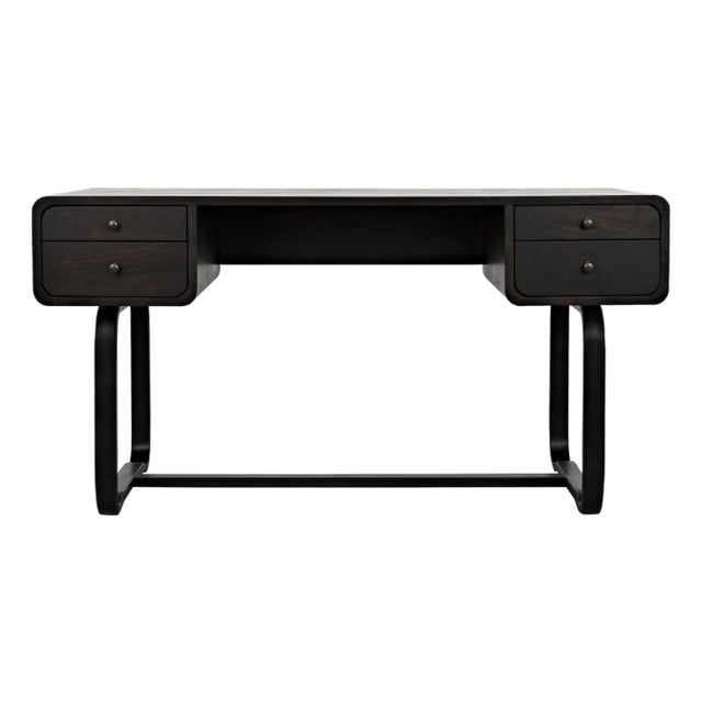 NOIR Voltes Desk, Ebony Walnut with Black Iron For Sale