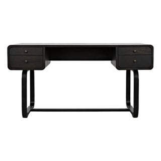 Voltes Desk, Ebony Walnut with Black Iron For Sale