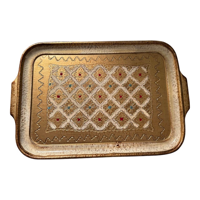 1970's Florentine Tray, Made in Italy For Sale