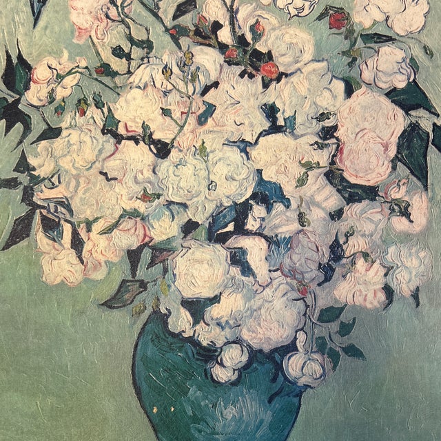 1950’s Van Gogh “white roses” print on cardboard. Framed in original frame. Measures 20x24 or approximately 23x27...