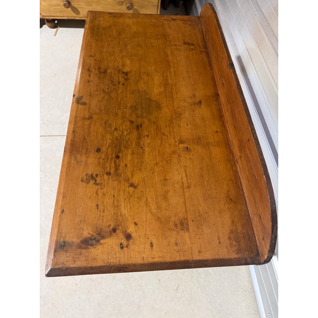 Antique Pine Wash Stand / Desk With Drawer and Lip From England For Sale - Image 13 of 18