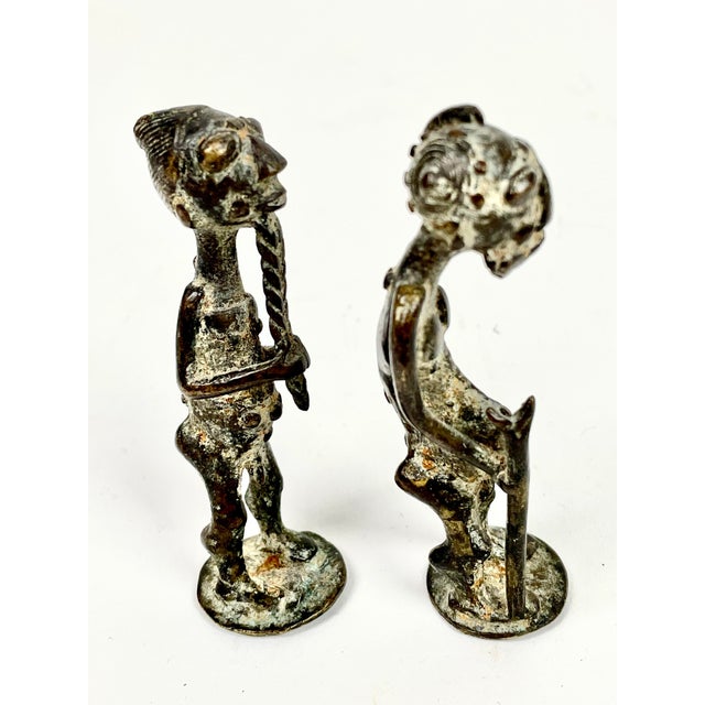 Mid 20th Century African Baule Bronze Couple- a Pair For Sale - Image 5 of 5