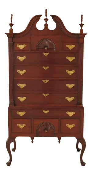 1960s Traditional Norris Craftsmen New England Style Mahogany Highboy