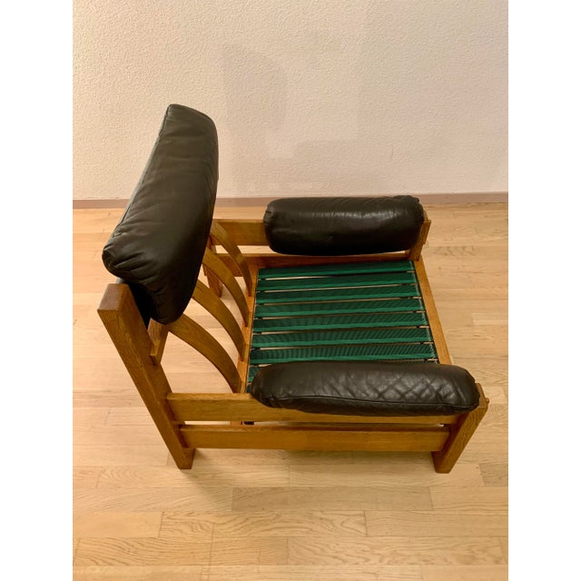 Brown Brutalist Leather Armchair in the style of Pierre Chapo, 1970s For Sale - Image 8 of 12