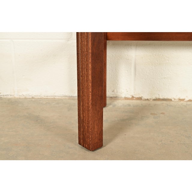 Chippendale Carved Banded Mahogany Console Table by Craftique For Sale - Image 10 of 16